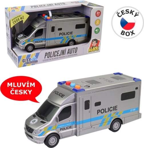 Policajné auto 19,5 cm so svetlom a zvukom na batérie