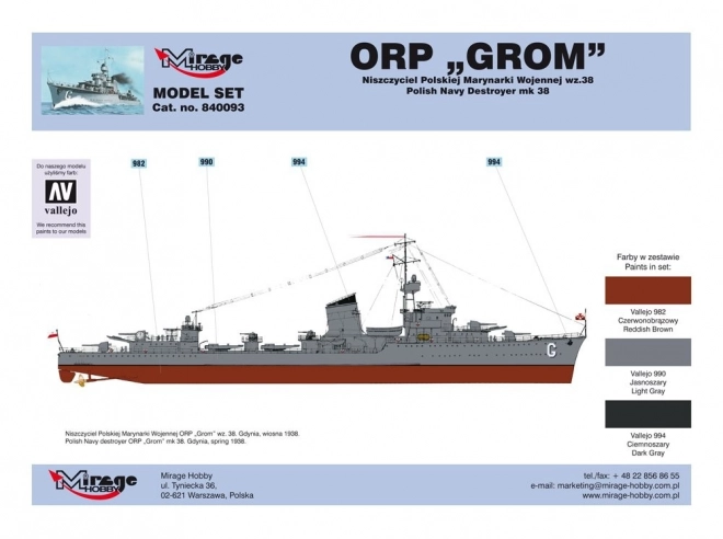 Plastikový model ORP Grom