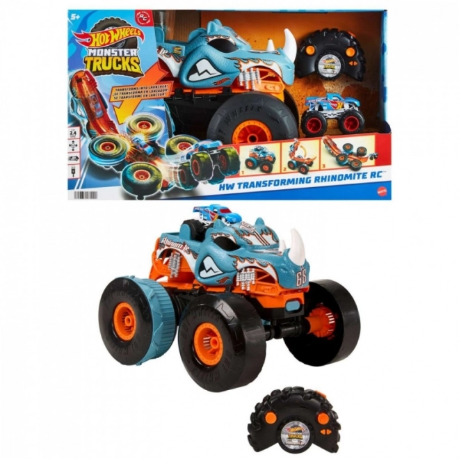 Hot Wheels RC monster truck transformujúci sa Rhinomite