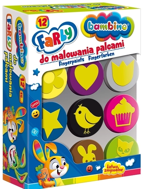 Farby na maľovanie prstami Bambino 12 farieb