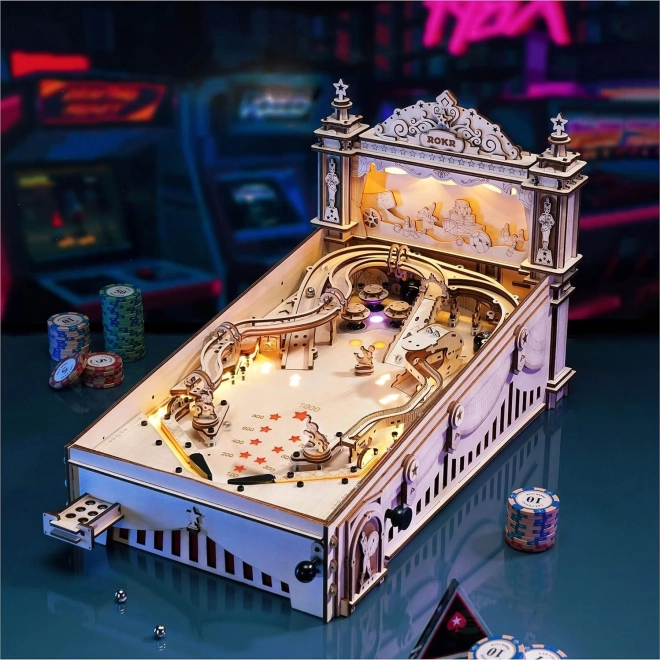 3D drevené puzzle hrací automat - Pinball Machine