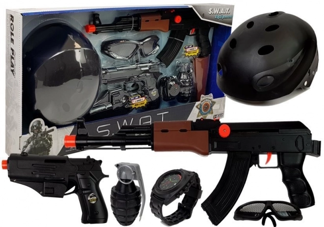 Detský S.W.A.T. Hračka Set S Pištoľami a Prilbou