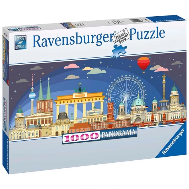 Panoramatické puzzle Berlín v noci