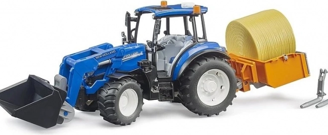 Bruder Traktor New Holland T5.120 s predným nakladačom a korbou