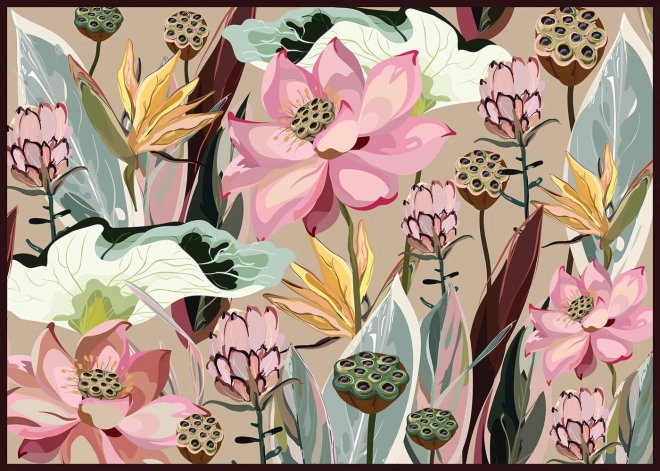 Puzzle Kvety: Lotosy a Protey 1000 dielikov
