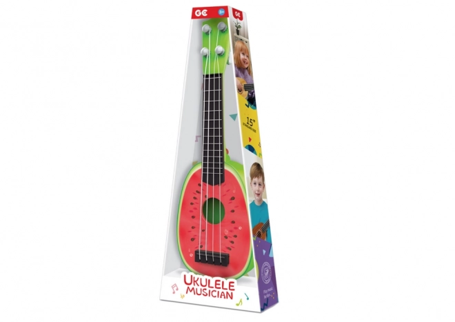 Detská ukulele mini gitara 4 struny s motívom melónu