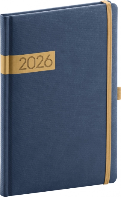 Týždenný diár Modro-zlatý Twill 2026