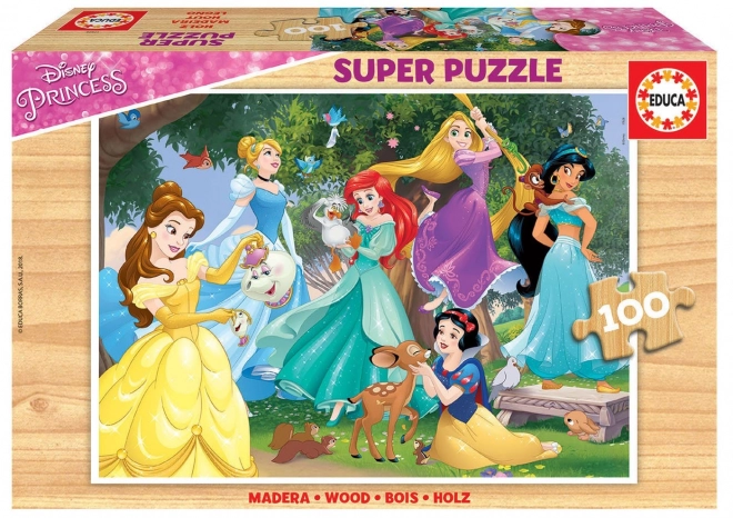 Drevené puzzle Disney princezné 100 dielikov