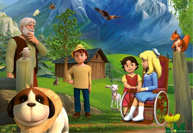 Ravensburger puzzle Heidi: Spoločný čas na horách