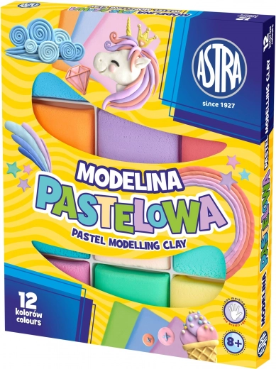 ASTRA termo-tvrdnúca plastelína, 12 pastelových farieb