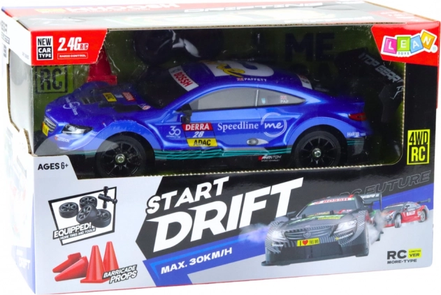 Závodné auto RC pre drift modré 30 km/h 1:16