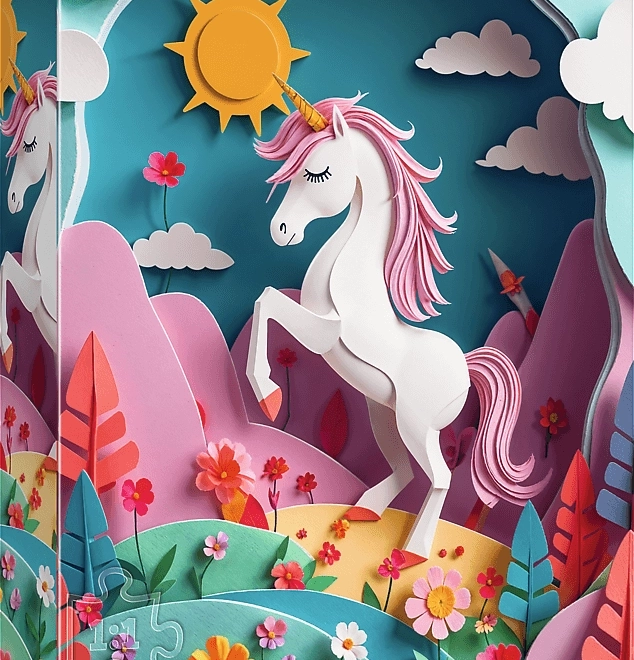 Trefl Puzzle Papierové Umenie: Jednorožec 160 dielikov