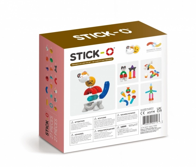 Magnetické stavebnice Stick-o Sada Mačka a pes 27 dielov