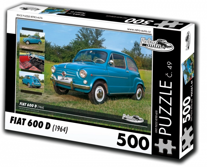 Puzzle Retro Auta Fiat 600 D z roku 1964 - 500 dielikov