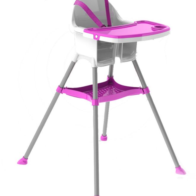 Detská jedálenská stolička bielo-fialová
