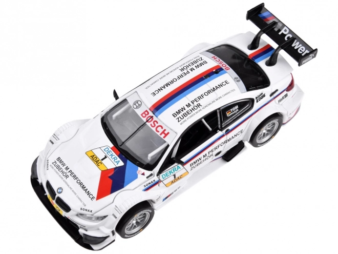 Kovový športový model BMW M3 DTM v mierke 1:32 so zvukmi a svetlami