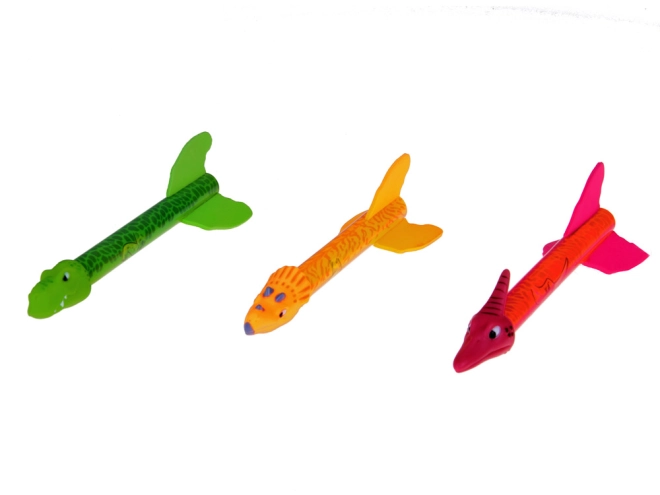 Traja farební dinosaury s efektmi