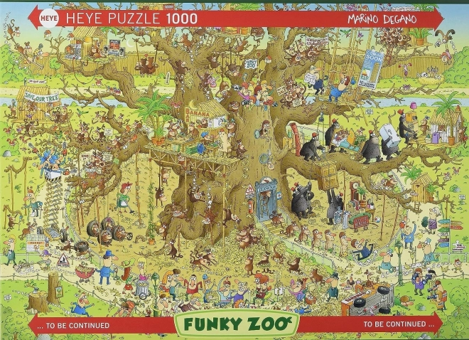 Heye Puzzle Šialená Zoo: Opičí Výbeh 1000 Dielikov