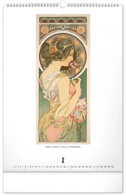 Nástenný kalendár Alfons Mucha 2025