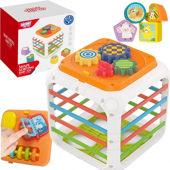 Edukativná kocka Woopie Sorter 4v1 tvary 18m+