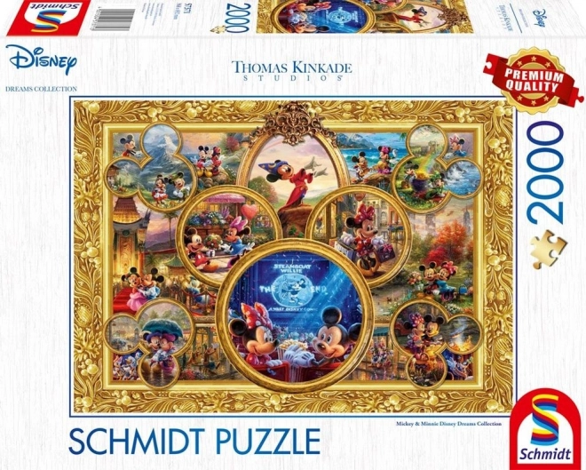 Puzzle Koláž Mickey a Minnie Mouse 2000 Dielikov