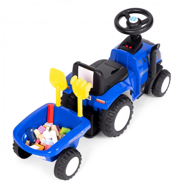 Detský traktor na vozenie s prívesom, interaktívnym volantom a zvukmi