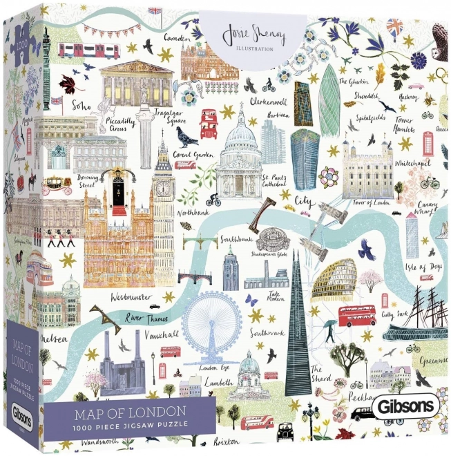 Gibsons Puzzle Mapa Londýna 1000 Dielikov