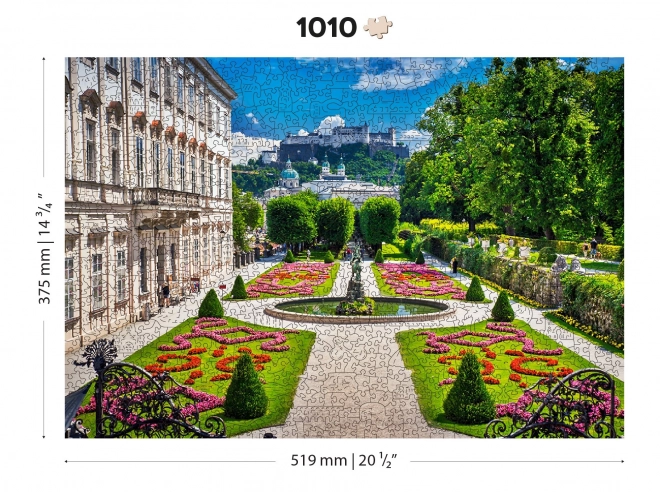 Drevené puzzle Palác Mirabell a Salzburský hrad 2v1