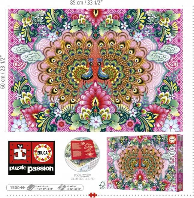 Educa puzzle Indickí pávi 1500 dielikov
