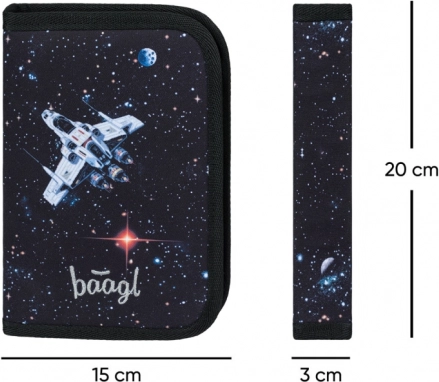 Školská súprava BAAGL: Zippy Plus Pixel Space - aktovka, peračník, vrecúško