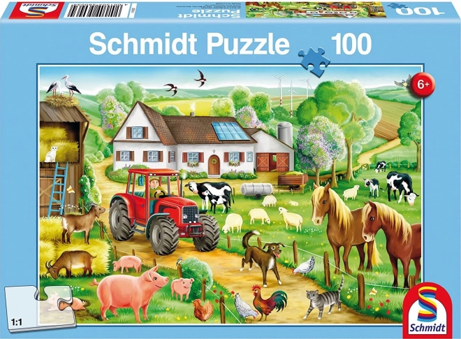 Puzzle Na Farme 100 Dielikov