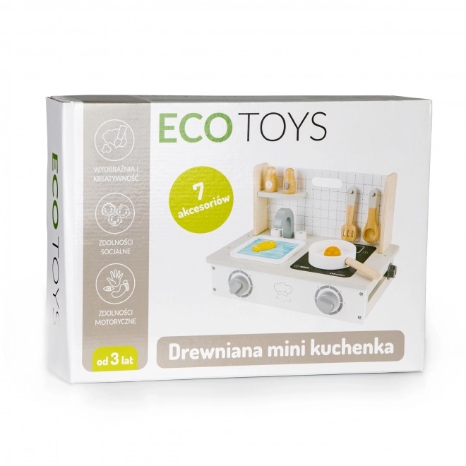 Drevená mini kuchynka Ecotoys s príslušenstvom