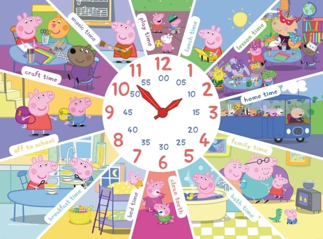 Ravensburger puzzle s hodinami Prasátko Peppa XL 60 dielikov