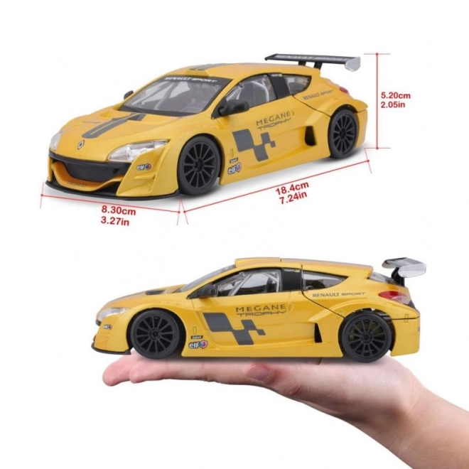 Bburago model Renault Mégane Trophy 1:24 Metalická žltá 18-22115