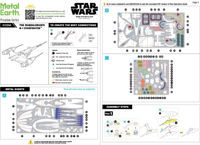 Prémiový 3D puzzle Star Wars Mandalorian N-1 Starfighter