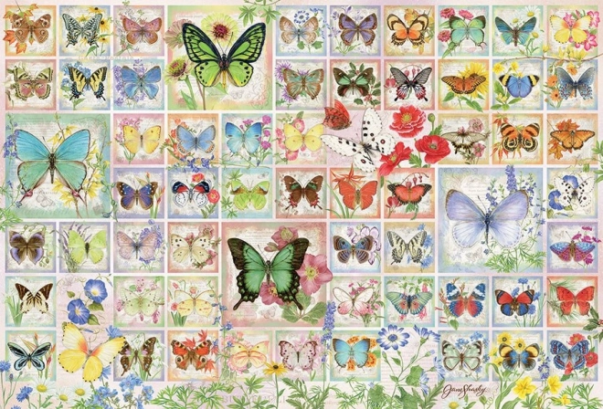 Puzzle Motýle a Kvety COBBLE HILL 2000 ks