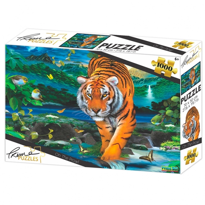 Prime 3D Puzzle Tiger na lovu 1000 dielikov