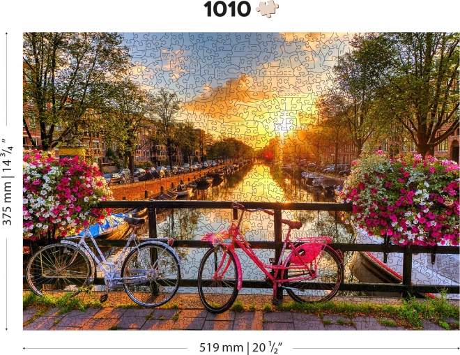 Drevené puzzle Amsterdamské kolesá