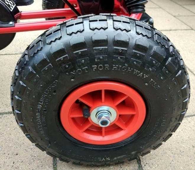 Pedálová vzduchová motokára + Nafukovacie pneumatiky + Nastaviteľné sedadlo – Červená