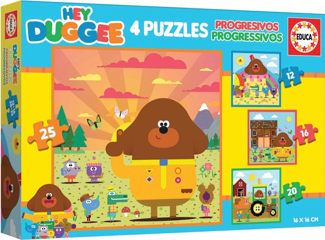 Progresívne puzzle Educa Hey Duggee 4v1