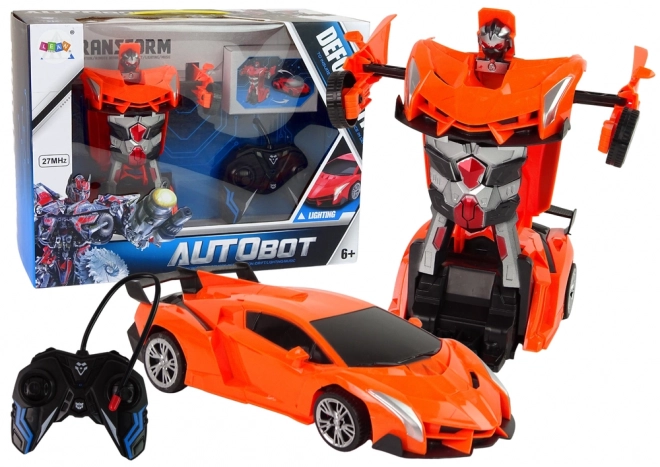 Auto robot transformátor 2v1 s R/C ovládaním oranžové