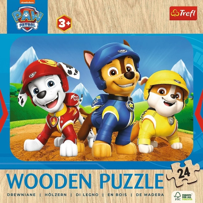 Drevené puzzle so Psím Patrolom 24 dielikov