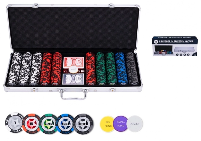 Súprava na poker v kufríku, nízke hodnoty