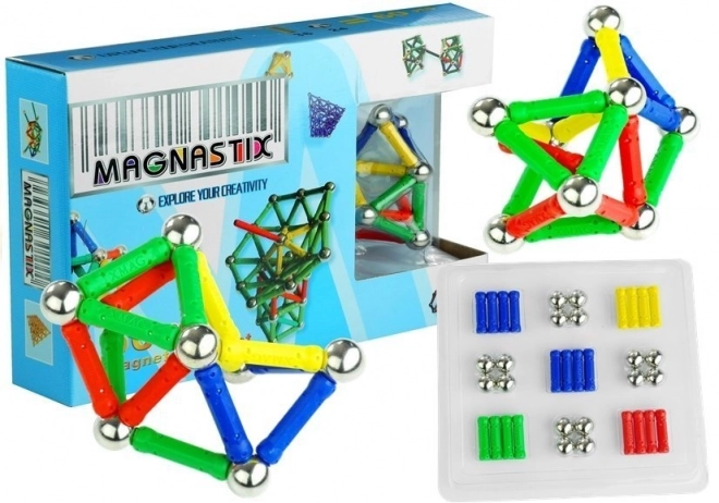 Magnetické Stavebnice Patyčky a Guľôčky 60 ks