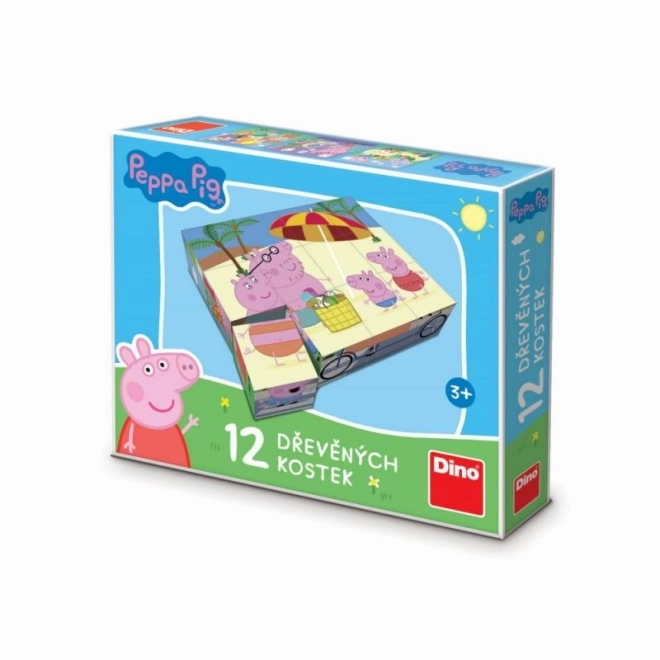 Drevené licenčné kocky Peppa Pig