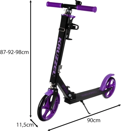 Skladacia mestská kolobežka pre deti s veľkými kolesami (200 mm) – fialová