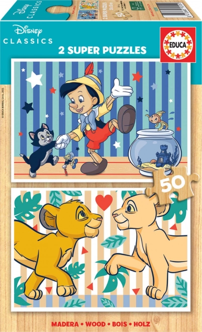 Drevené puzzle Disney klasika 2x50 dielikov