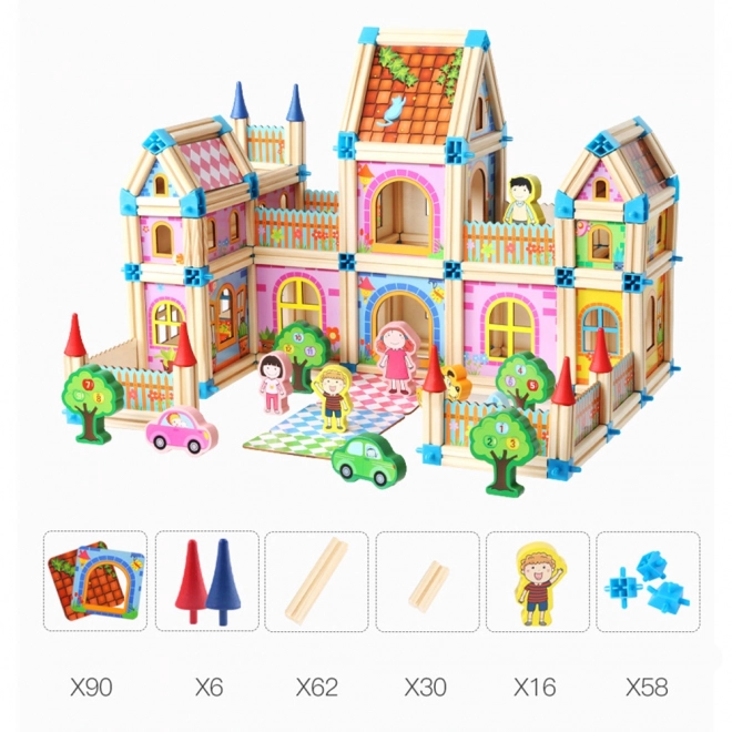 Drevená 3D stavebnica veľký hrad