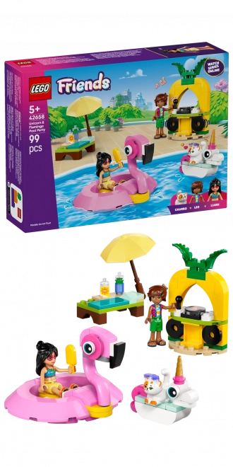 Lego Friends Zábava pri bazéne s jednorožcom a plameniakom