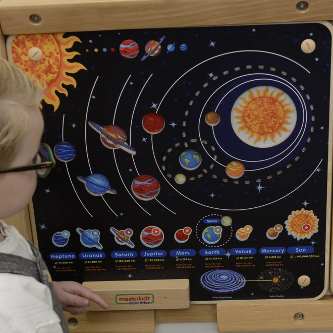 Drevená Edukačná Tabuľa Slnečná Sústava Masterkidz